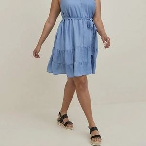 Torrid High Neck Tiered Mini Dress